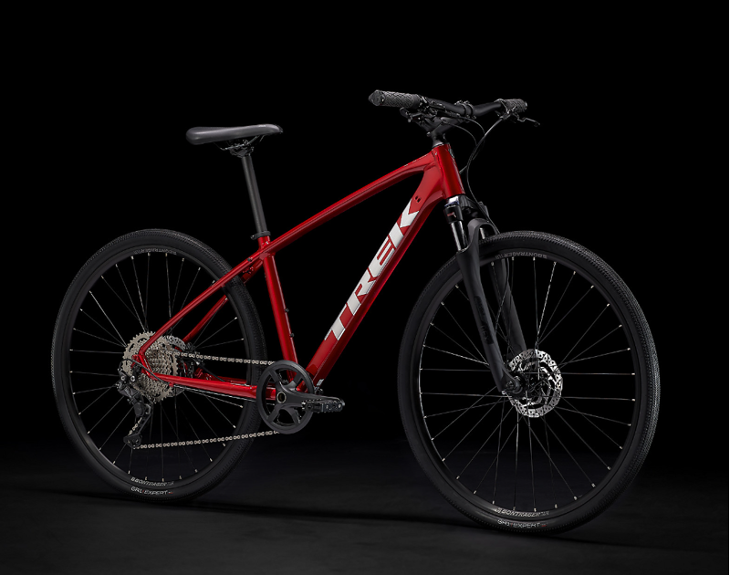 Trek Dual Sport 3 Hybrid Bike 2023 in Rage Red-6